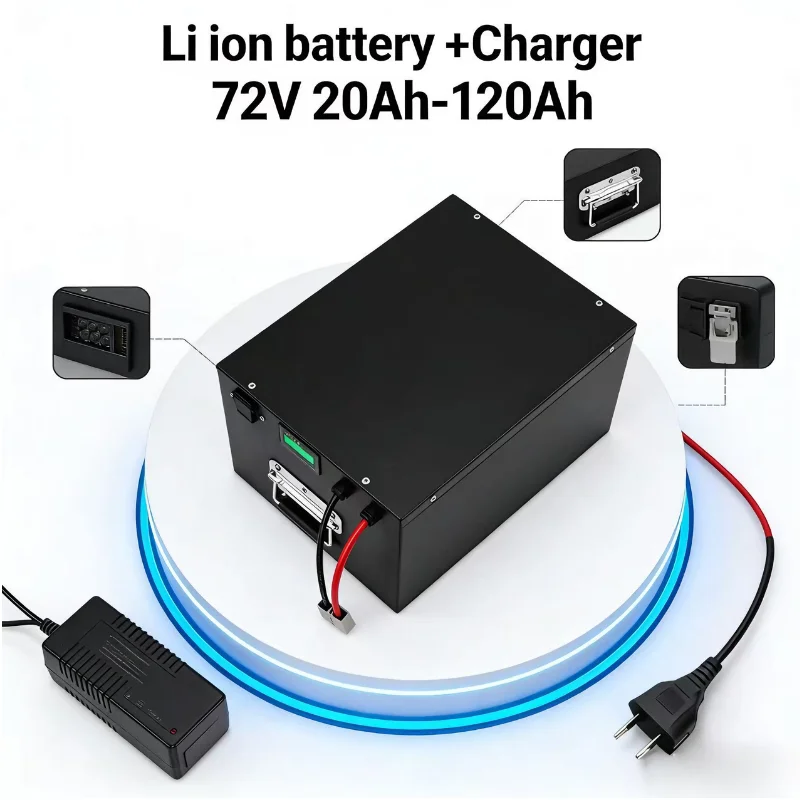 60V 30Ah Electric Scooter Battery - 17S 60V Lithium-Ionen-Akkupack 20Ah-120Ah, Hochleistungsakku für