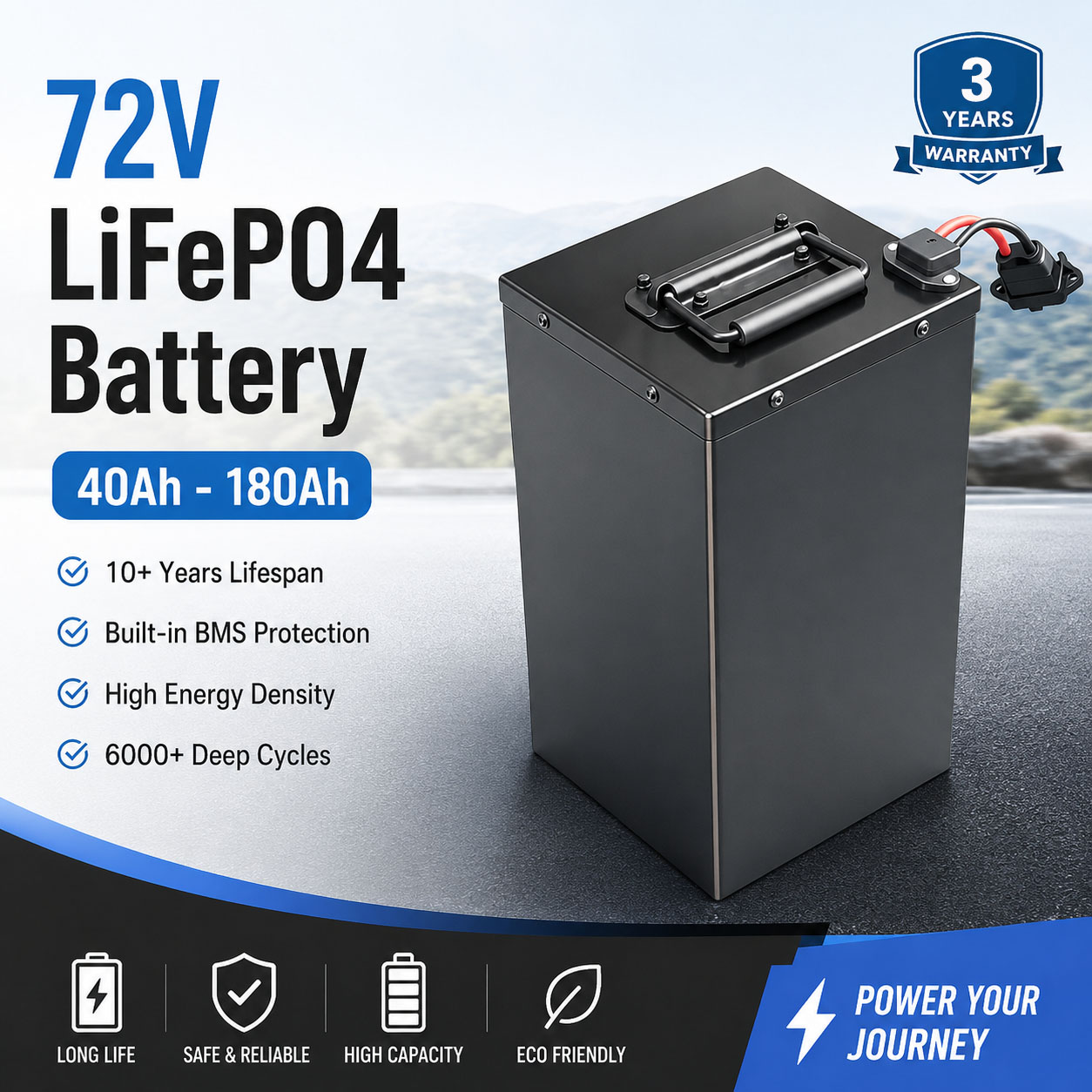 72V 60Ah Lifepo4 Battery Pack - Neue Energie 72V 40Ah 60Ah 80Ah