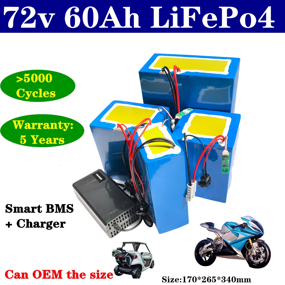 72V 60Ah Lifepo4 Battery Pack - Lithium 72V 60Ah Lifepo4-Akku BMS 24S