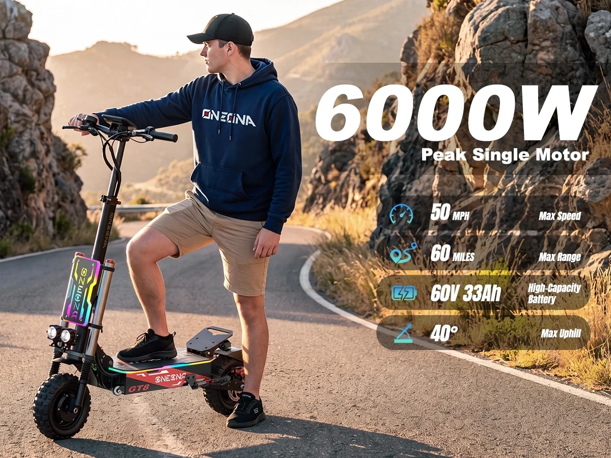 ONECNA NEW GT8PRO Elektrorolle – 60V 5600W Dual Motor Electric Scooter Bewertung und Preis