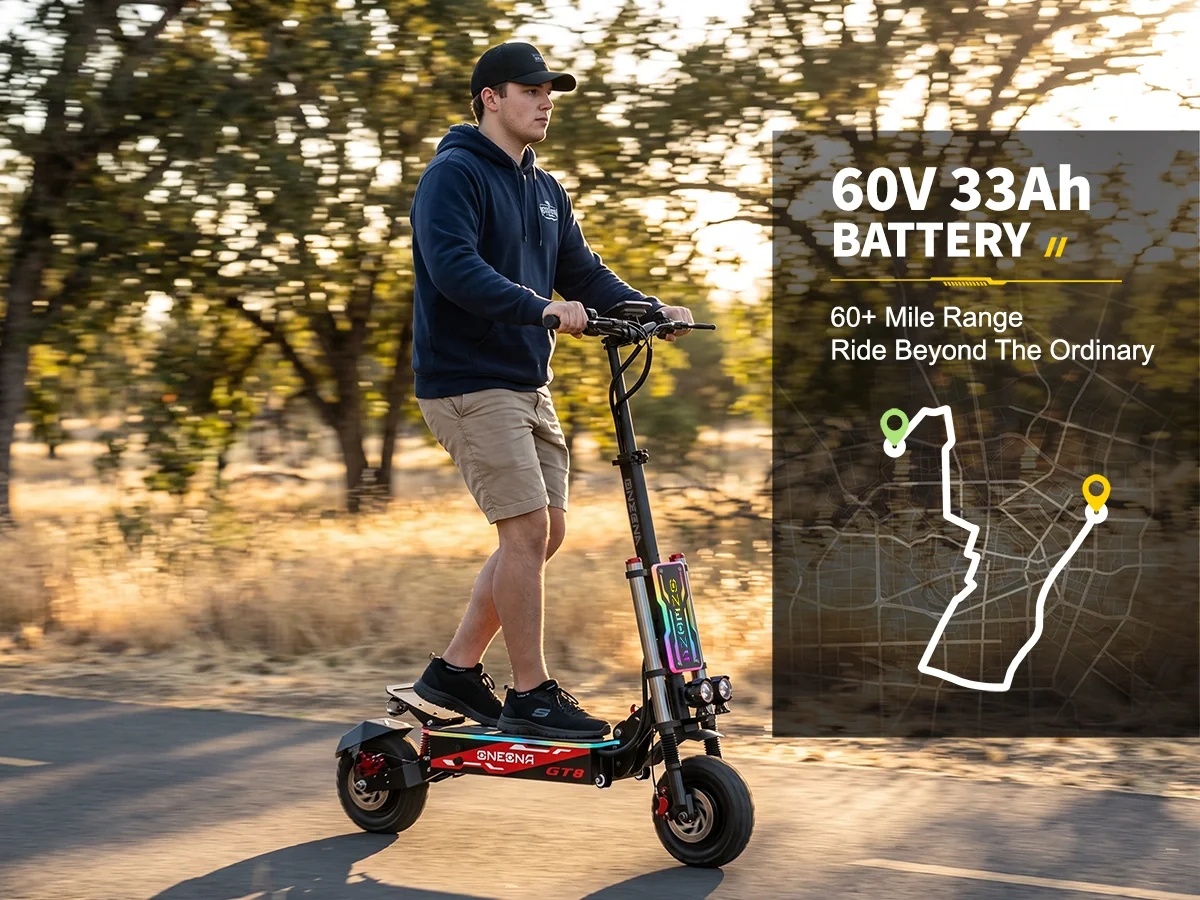 ONECNA NEW GT8PRO Elektrorolle – 60V 5600W Dual Motor Electric Scooter Bewertung und Preis