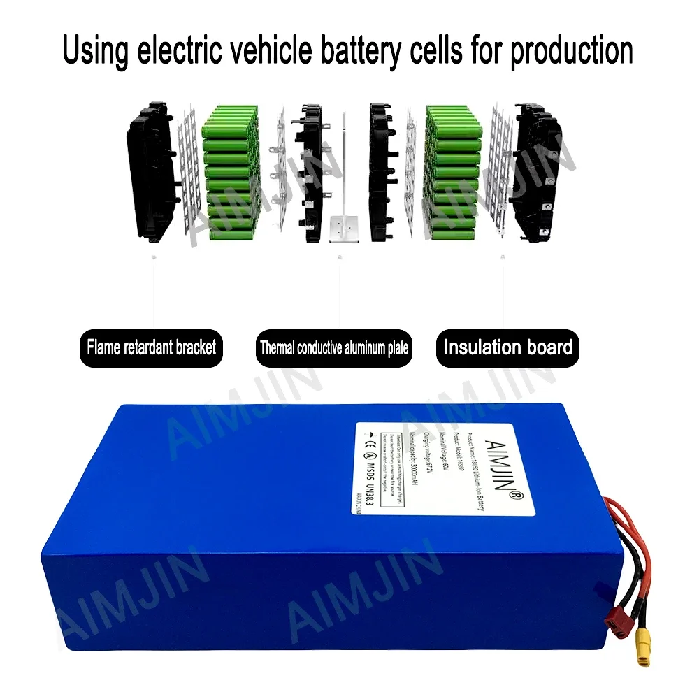 16S8p 1000-3000W Nagelneue Lit – 60V 30Ah Electric Scooter Battery Bewertung und Preis